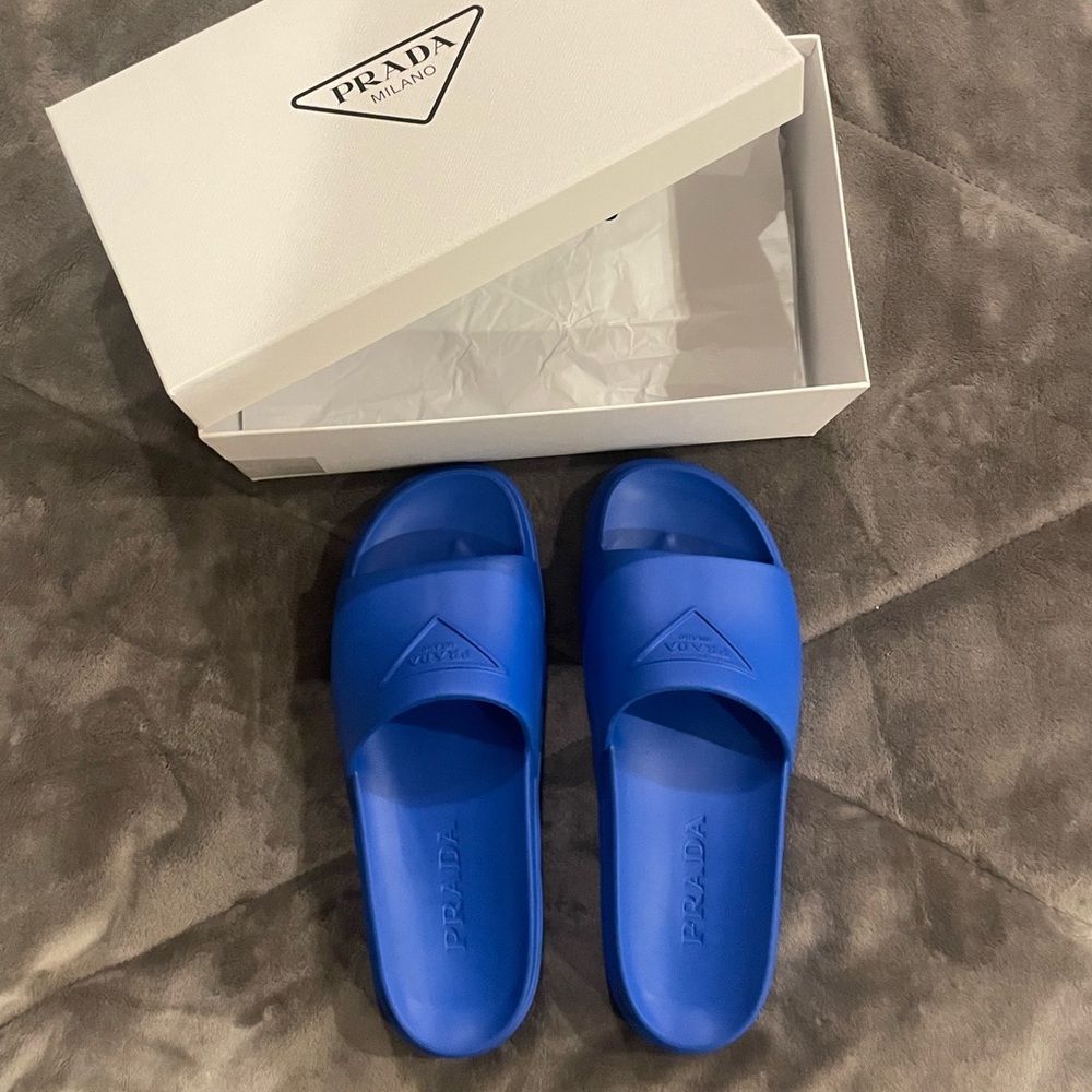 Blue Prada slides- AUTHENTIC- Never been worn